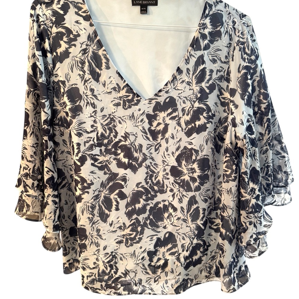 Lane Bryant Light Blue Chiffon Top Size 14/16